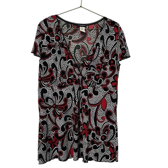 Perseption Y2K Jersey Abstract Babydoll Top Size 2X Whimsigoth Fairy Grunge - Picture 1 of 4